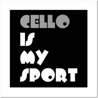 Cello Is My Sport Typography White Design Posters and Art